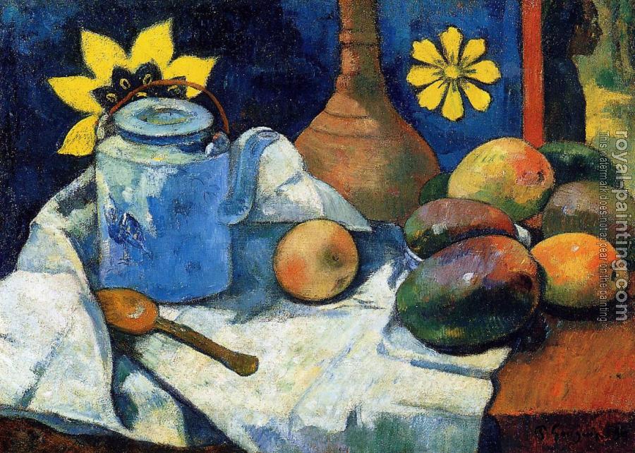 Paul Gauguin : Still Life with Teapot and Fruit